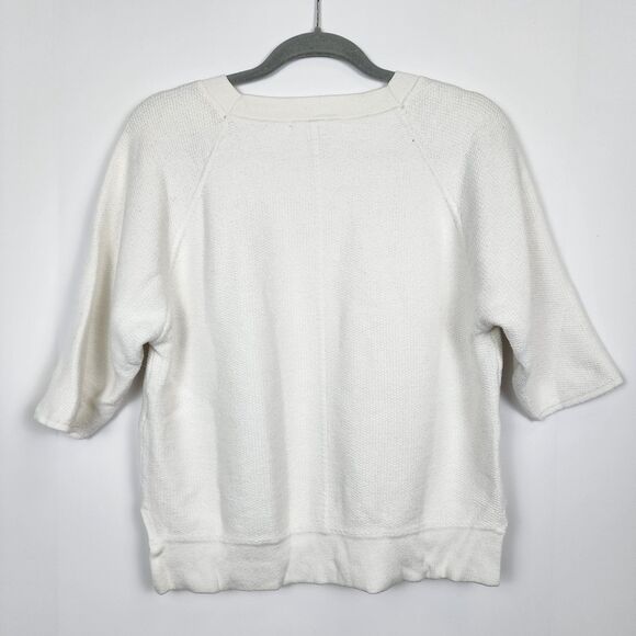 Duffy Cotton Cashmere Short Sleeve Sweater Size S - Picture 2 of 7